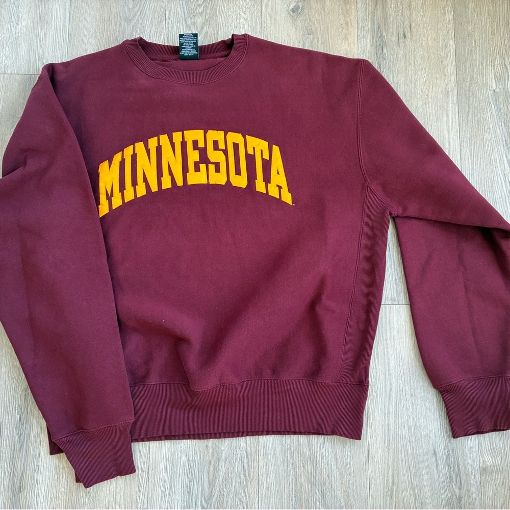 Signature Burgundy Crewneck Sweater with Yellow Print